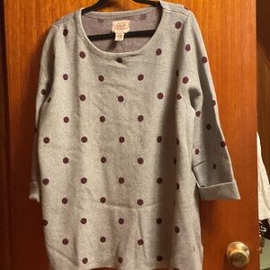 Gray Polka Dot Women's Top
